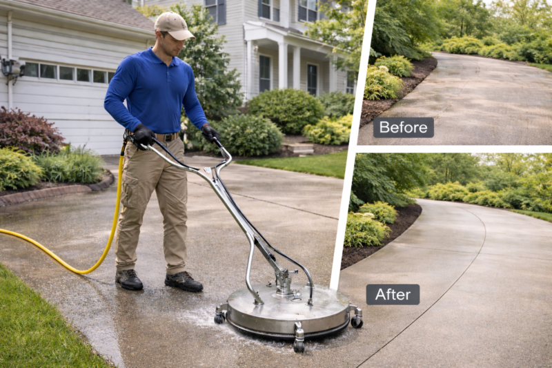Driveway Pressure Washing