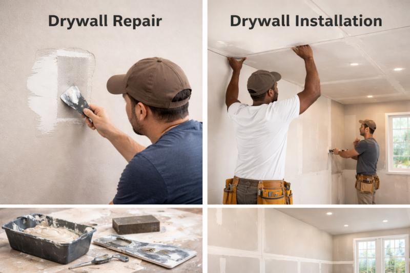 Drywall Repairs and Installations